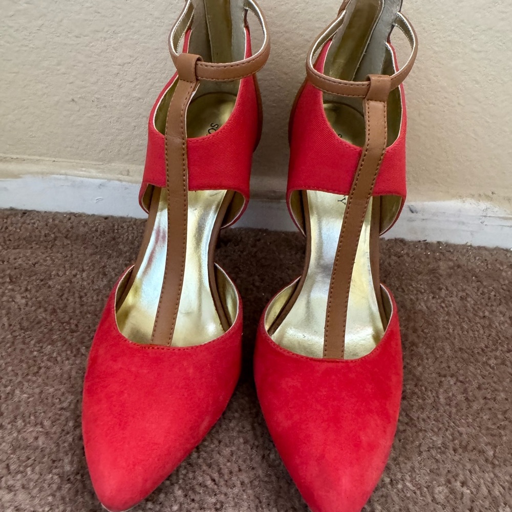 Sole Society Red Women's Shoes with Ankle Strap